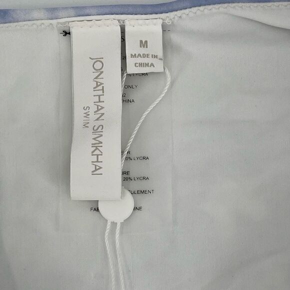 Jonathan Simkhai Camila Bikini Swimsuit Bottom Sky Tie Dye Blue White Medium - Picture 5 of 8